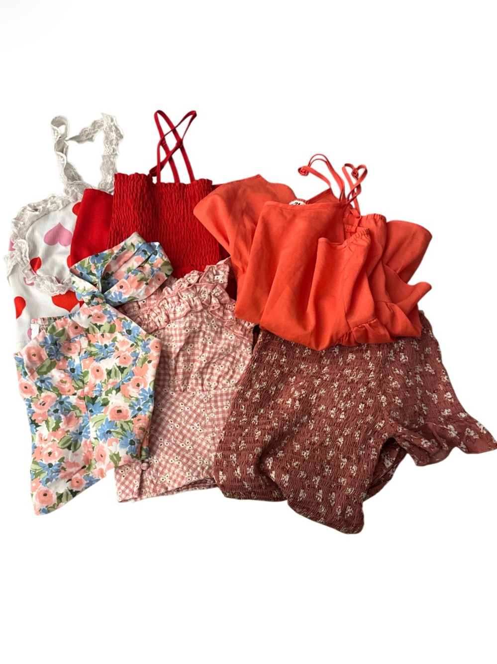Summer Lot Floral Pink Mixed Crop Top Tank Kirious Japna & More - Size S